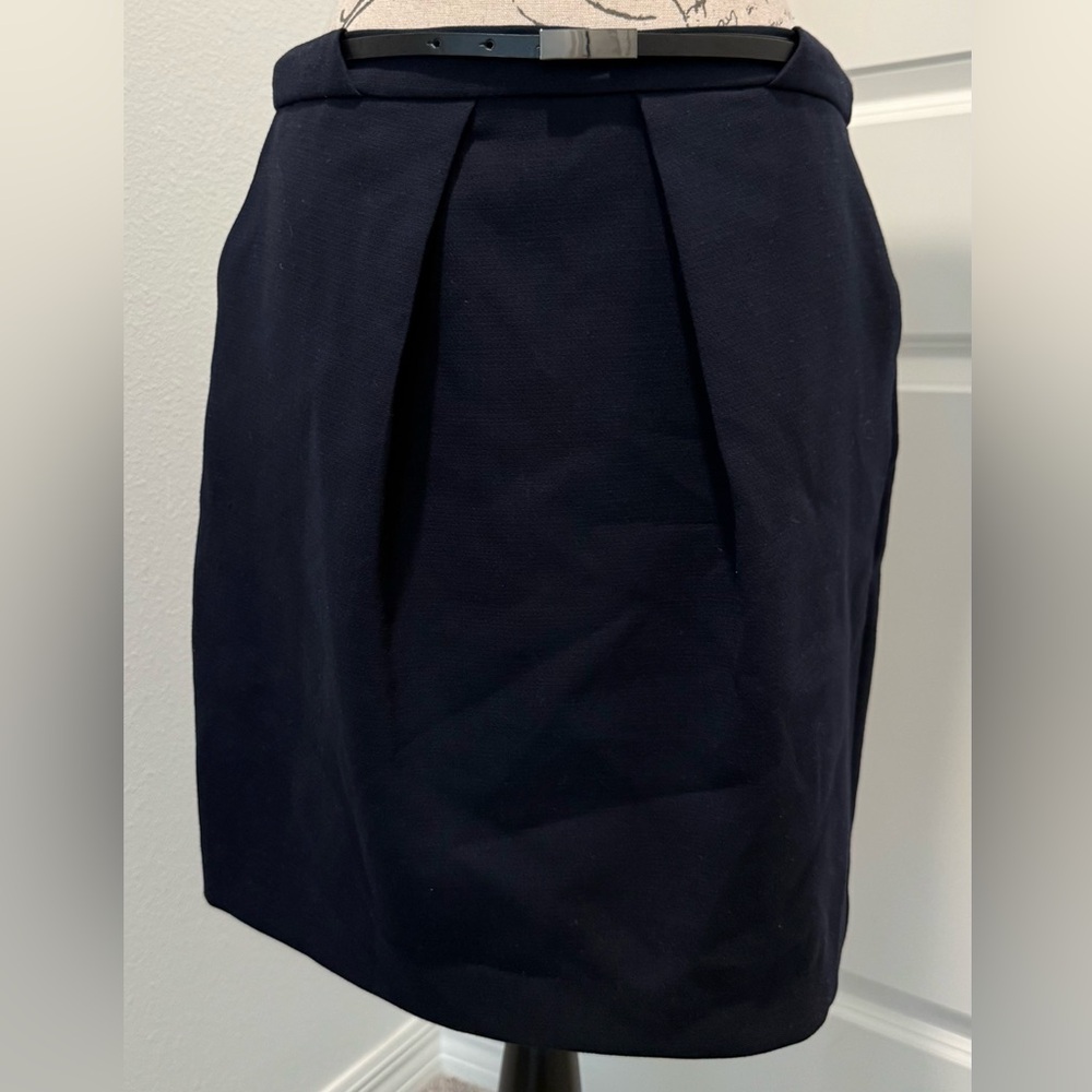 NWT MNG Suit Belted Navy Skirt with Pleat at Waist